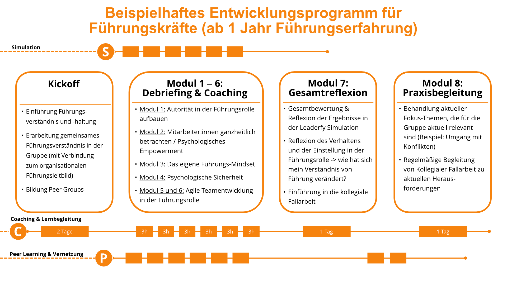 Beispielhaftes Konzept für ein Entwicklungsprogramm für Führungskräfte (ab 1 Jahr Führungserfahrung)